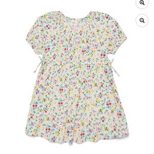 wonder nation Cream Floral Smocked Waist Sundress with Drawstring